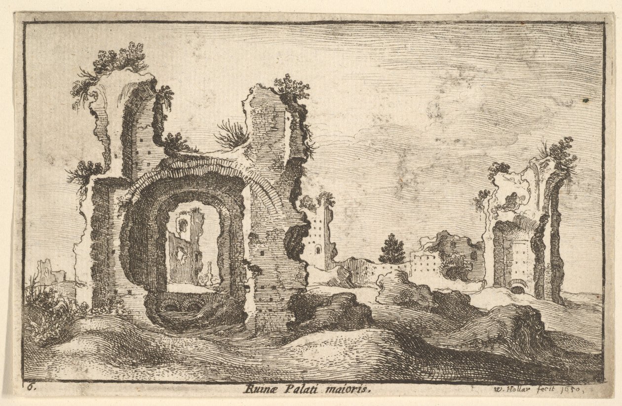 Palatinerpaladset, Rom, 1650 af Wenceslaus Hollar