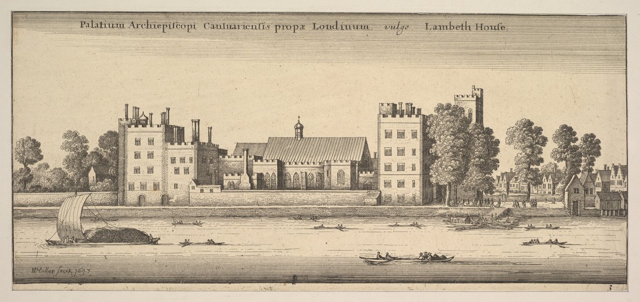 Palace of the Archbishop of Canterbury nær London Lambeth House Lambeth House: P..., 1647 af Wenceslaus Hollar