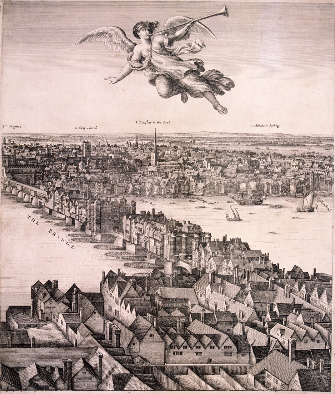 Panoramaudsigt over London, c1670 af Wenceslaus Hollar
