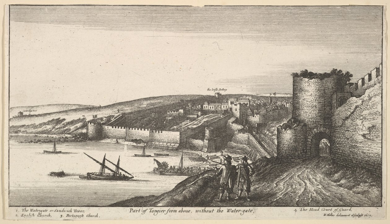En del af Tanger fra omkring, uden vandporten, 1670. af Wenceslaus Hollar