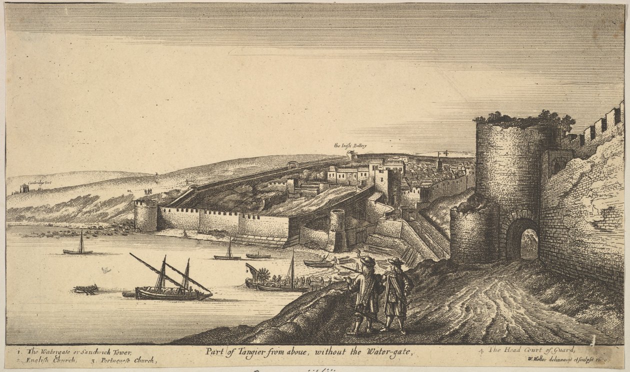 En del af Tanger fra oven, 1670. af Wenceslaus Hollar