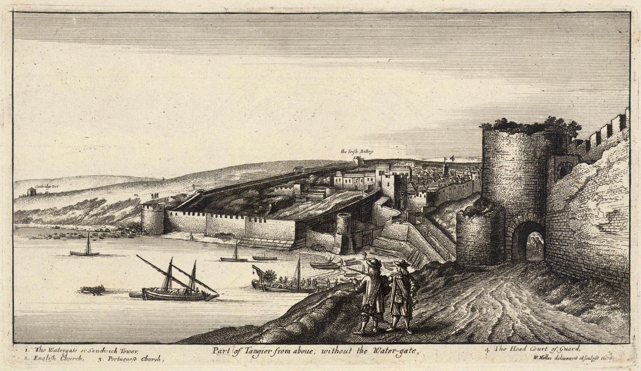 En del af Tanger fra oven. Tilstand 3 af Wenceslaus Hollar