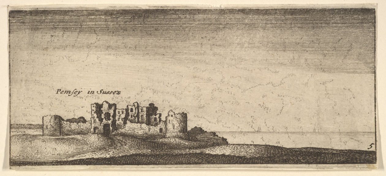 Pevensey Castle, 1652-77. af Wenceslaus Hollar