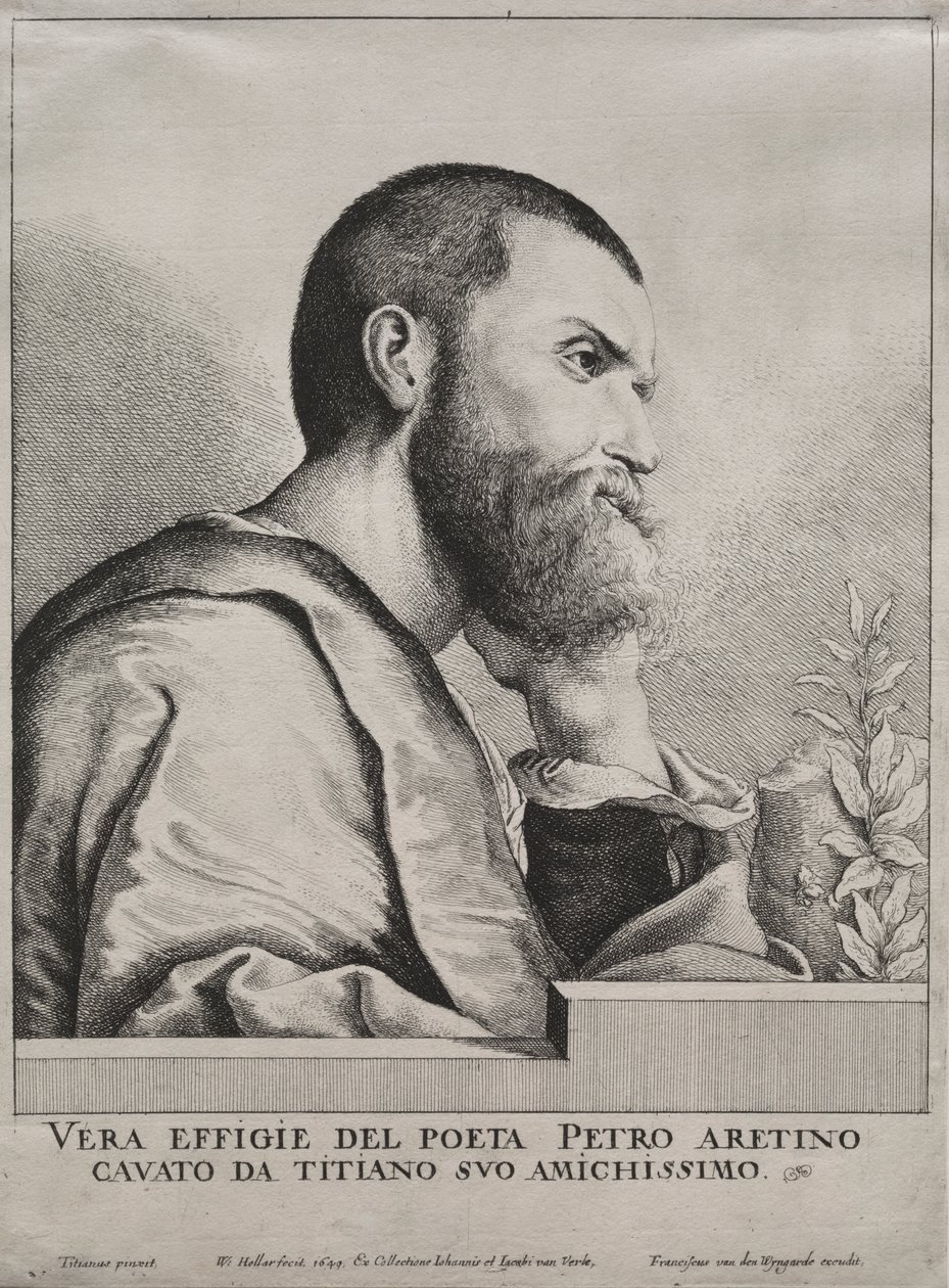 Portræt af Pietro Aretino af Wenceslaus Hollar