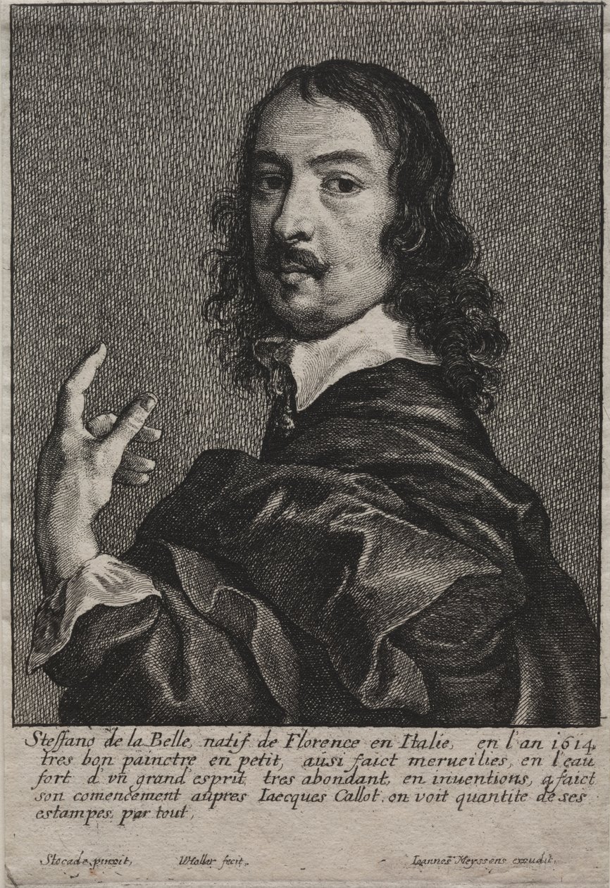 Portræt af Stefano della Bella af Wenceslaus Hollar