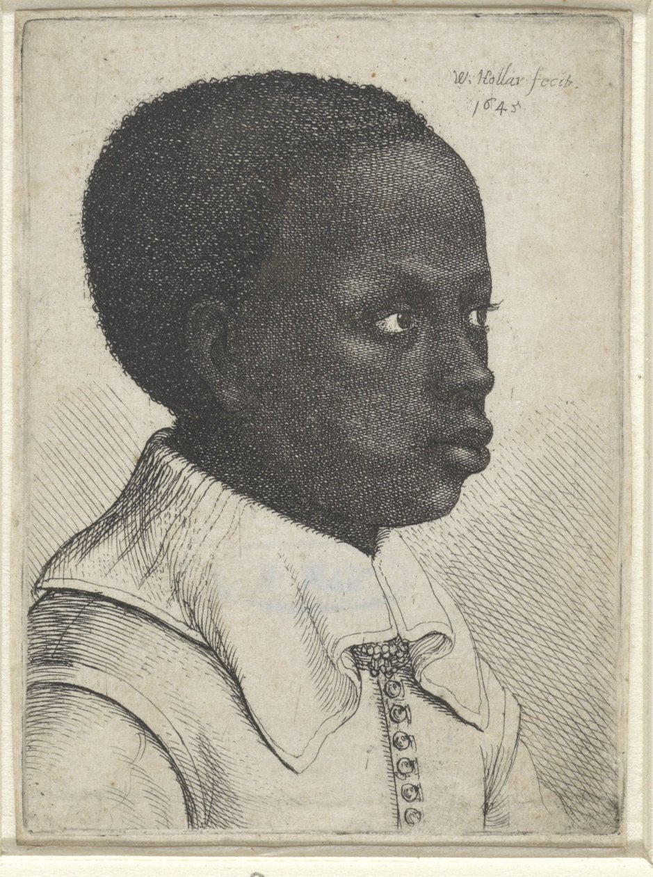 Portræt af en sort dreng, 1645 af Wenceslaus Hollar