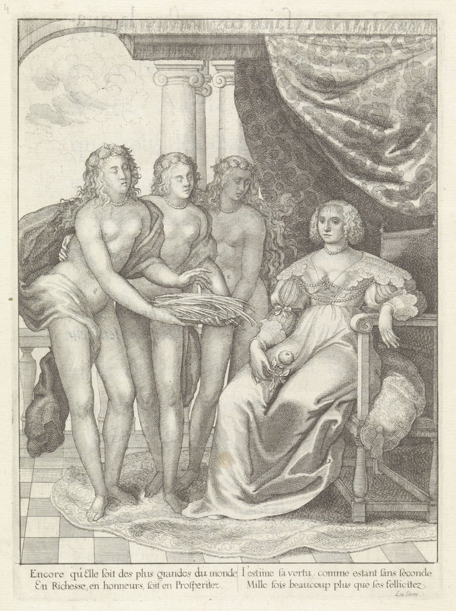 Portræt af Amalia van Solms Historien om indtoget af den mest kristne konges dronningemoder i de forenede provinser i Holland. (serietitel) af Wenceslaus Hollar