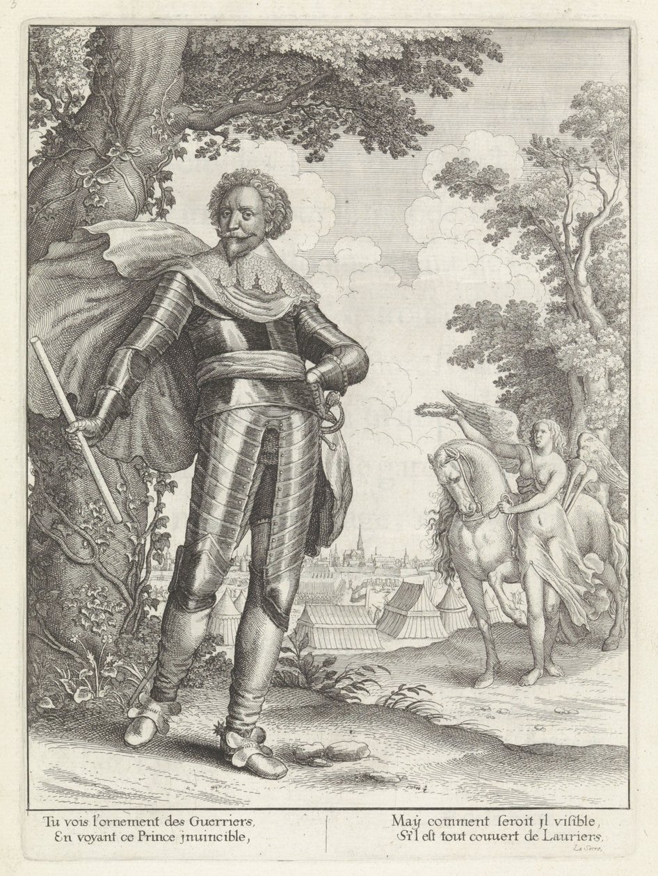 Portret van Frederik Hendrik, prins van Oranje Historien om indtoget af den mest kristne konges dronningemoder i de forenede provinser i Holland. (serietitel) af Wenceslaus Hollar