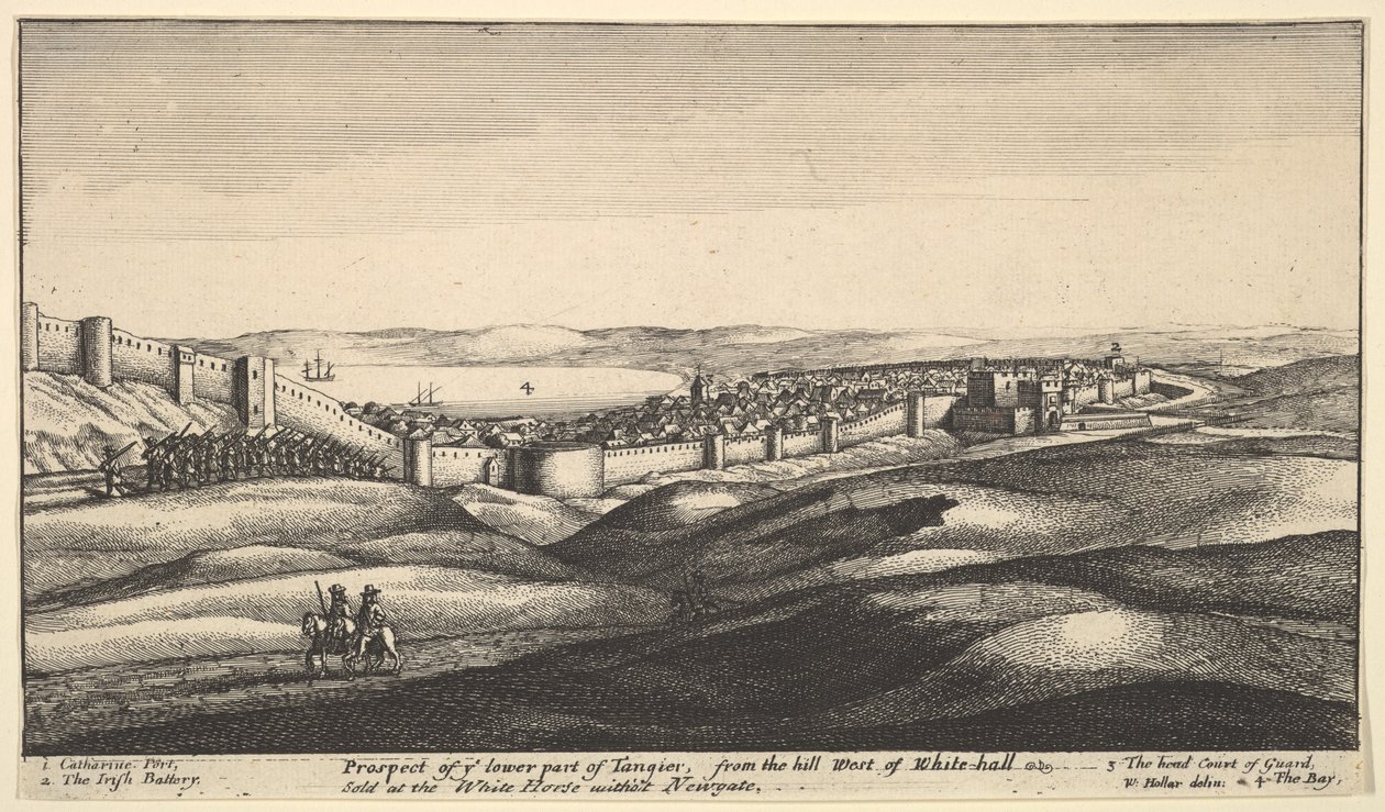 Udsigt til den nedre del af Tanger, ca. 1670. af Wenceslaus Hollar