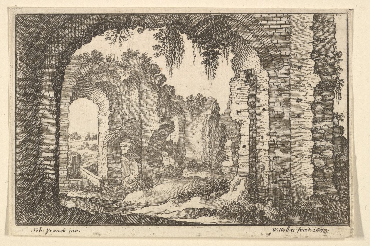 Romerske ruiner, 1673. af Wenceslaus Hollar