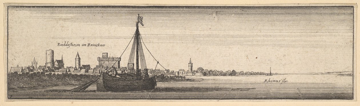 Rüdesheim, 1642-44. af Wenceslaus Hollar