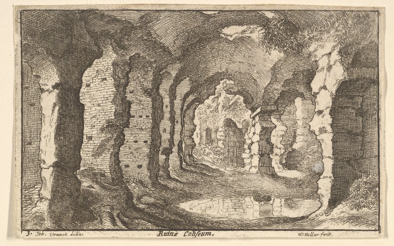 Ruinerne af Colosseum, ca. 1650 af Wenceslaus Hollar