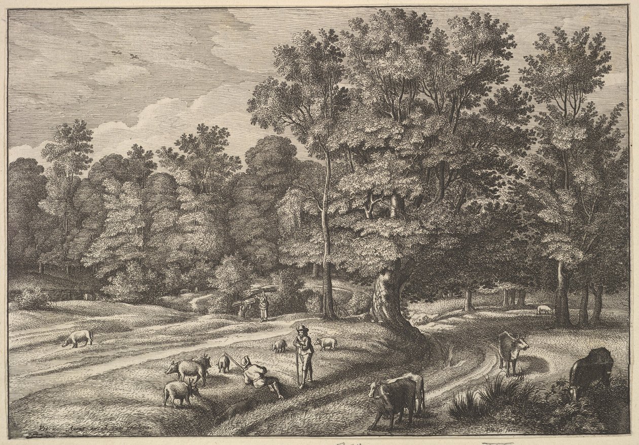 Hyrder i en Skov, 1648-50. af Wenceslaus Hollar