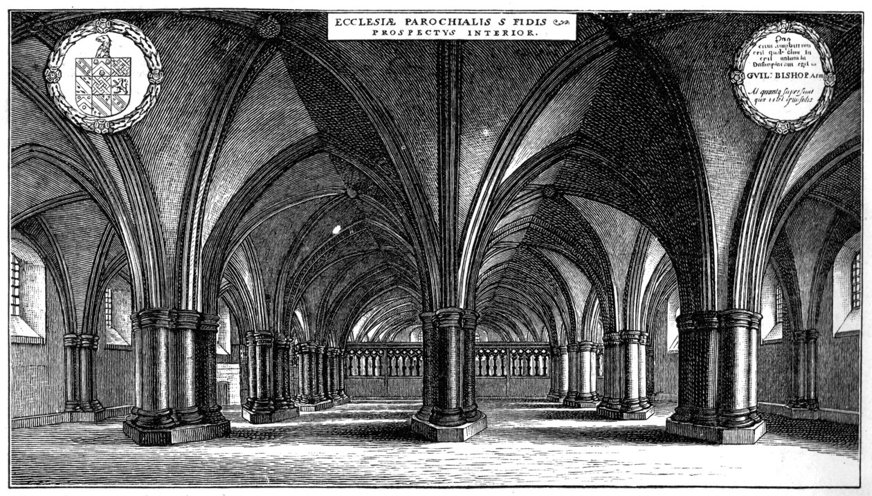 St Faiths Church i krypten af den gamle St Pauls Cathedral, London, 1657 1892. af Wenceslaus Hollar
