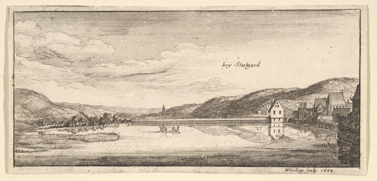 Stuttgart: Søen, 1663-65. af Wenceslaus Hollar