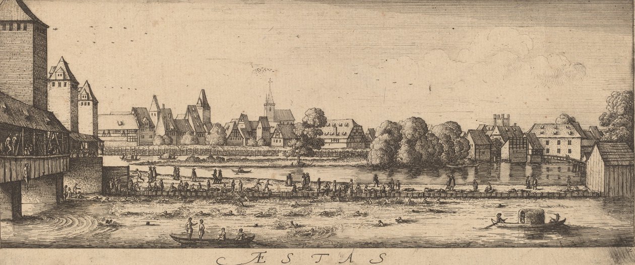 Sommer: Badestedet, ca. 16281629. af Wenceslaus Hollar
