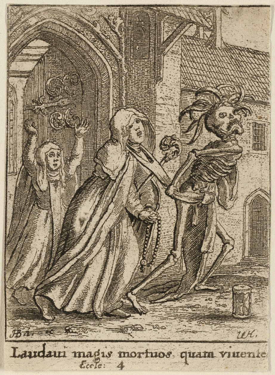 Abbedissen og Døden af Wenceslaus Hollar