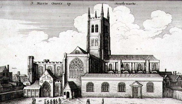 The Cathedral Church of St. Saviour og St. Mary Overie, Southwark af Wenceslaus Hollar