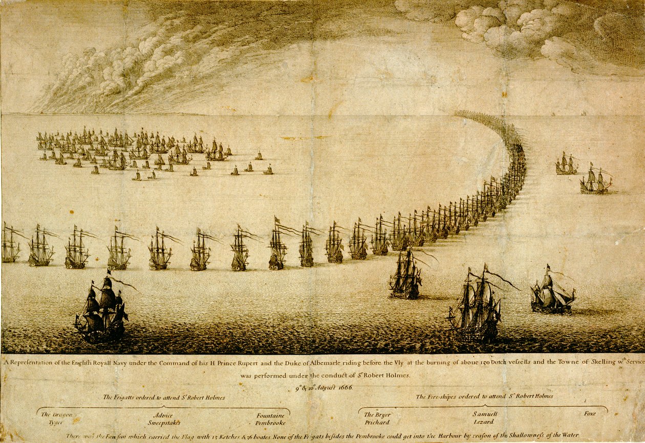 Den engelske flåde løb før Vly af Wenceslaus Hollar