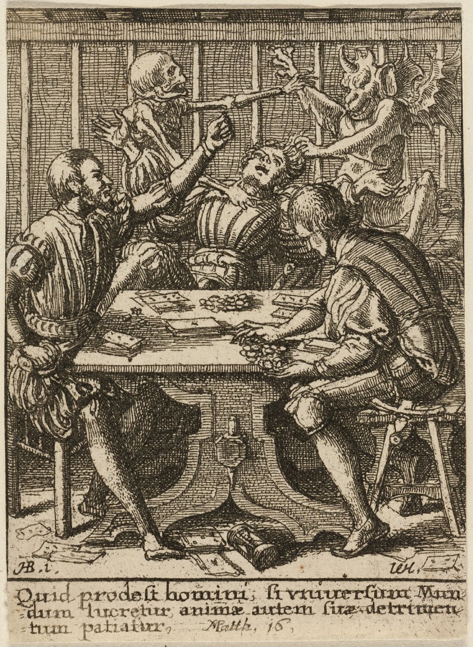The Gamesters and Death, fra Dødedansen af Wenceslaus Hollar