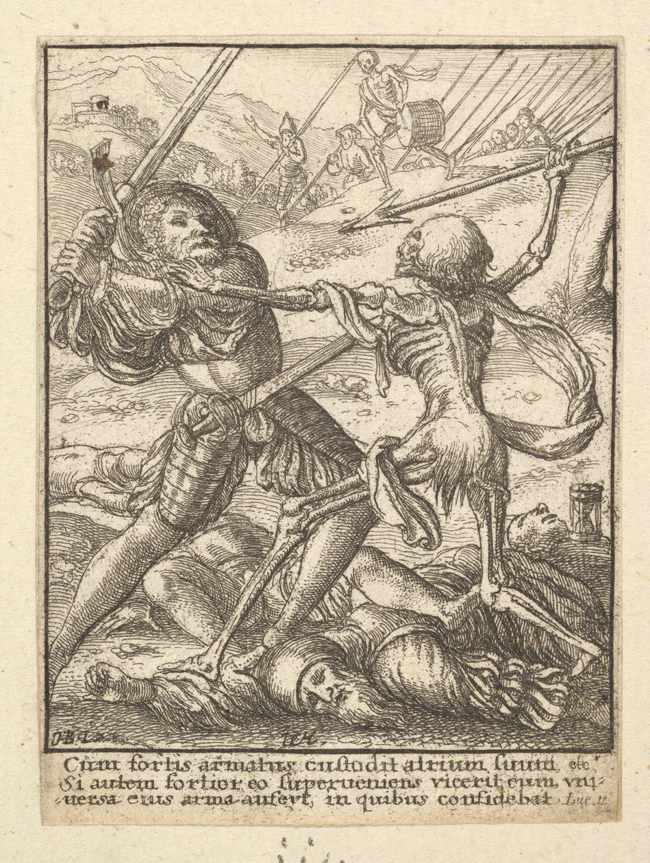 Ridderen, fra Dødedansen, 1651. af Wenceslaus Hollar