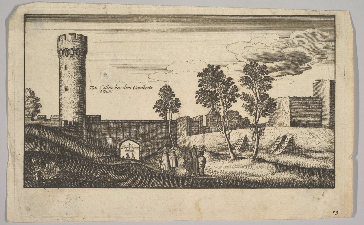 Kuniberttårnet nær Köln kopi, 1625-77. af Wenceslaus Hollar