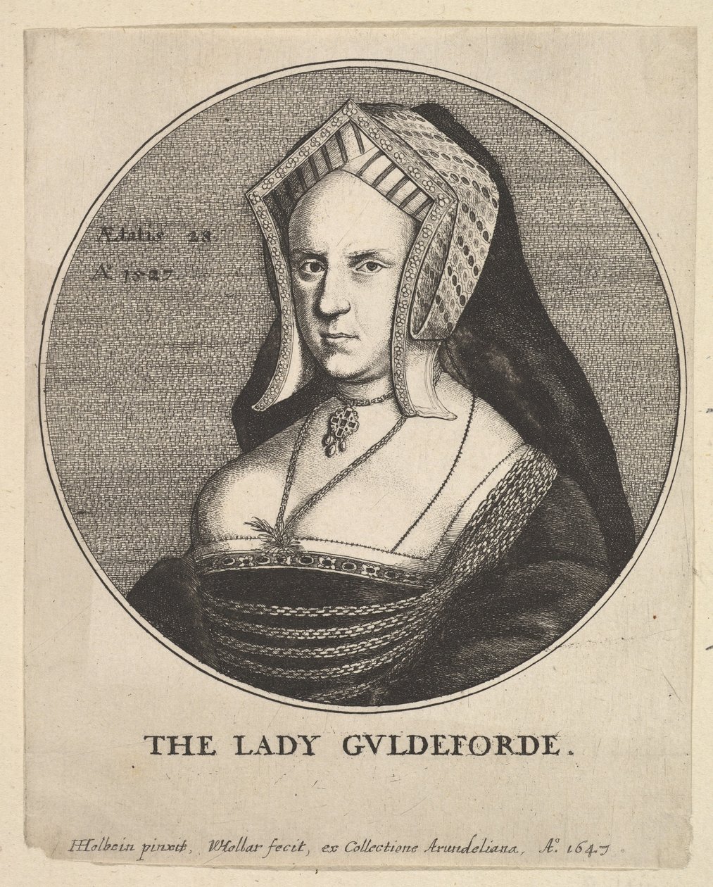 The Lady Guldeforde Mary, Lady Guildford, 1647. af Wenceslaus Hollar