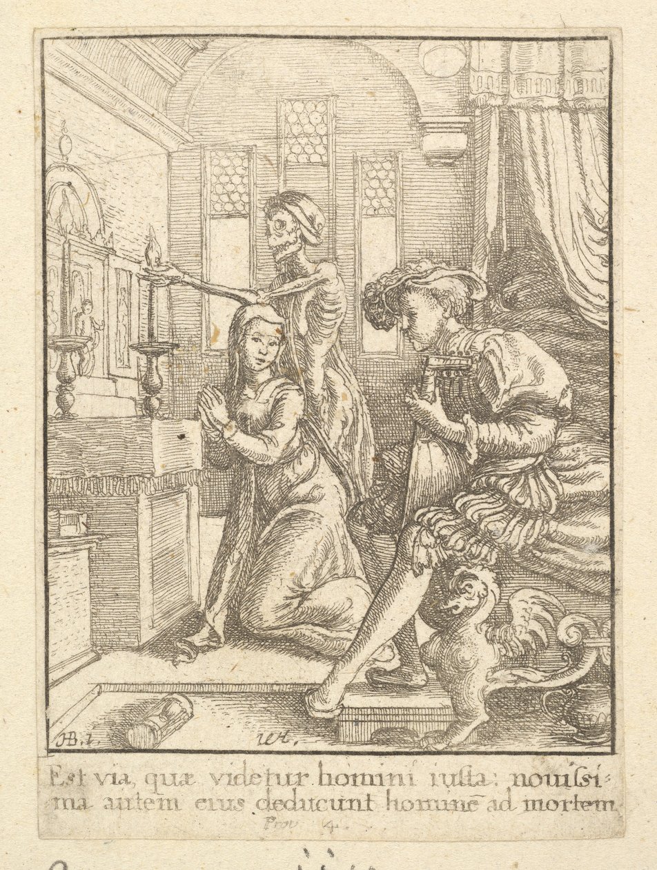 Nonnen, fra Dødedansen, 1651. af Wenceslaus Hollar