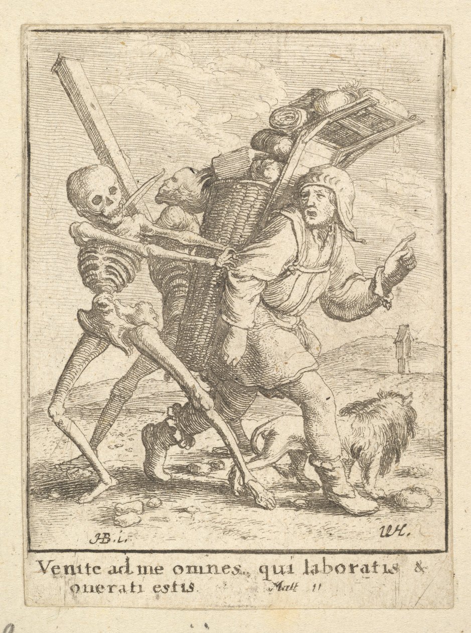 The Pedlar, fra Dødedansen, 1651. af Wenceslaus Hollar