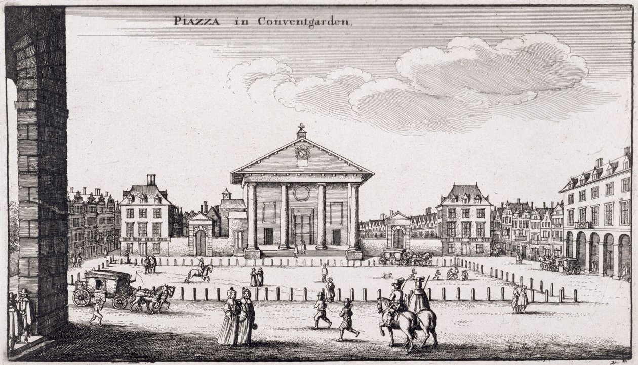 Piazzaen i Covent Garden, 1647 af Wenceslaus Hollar