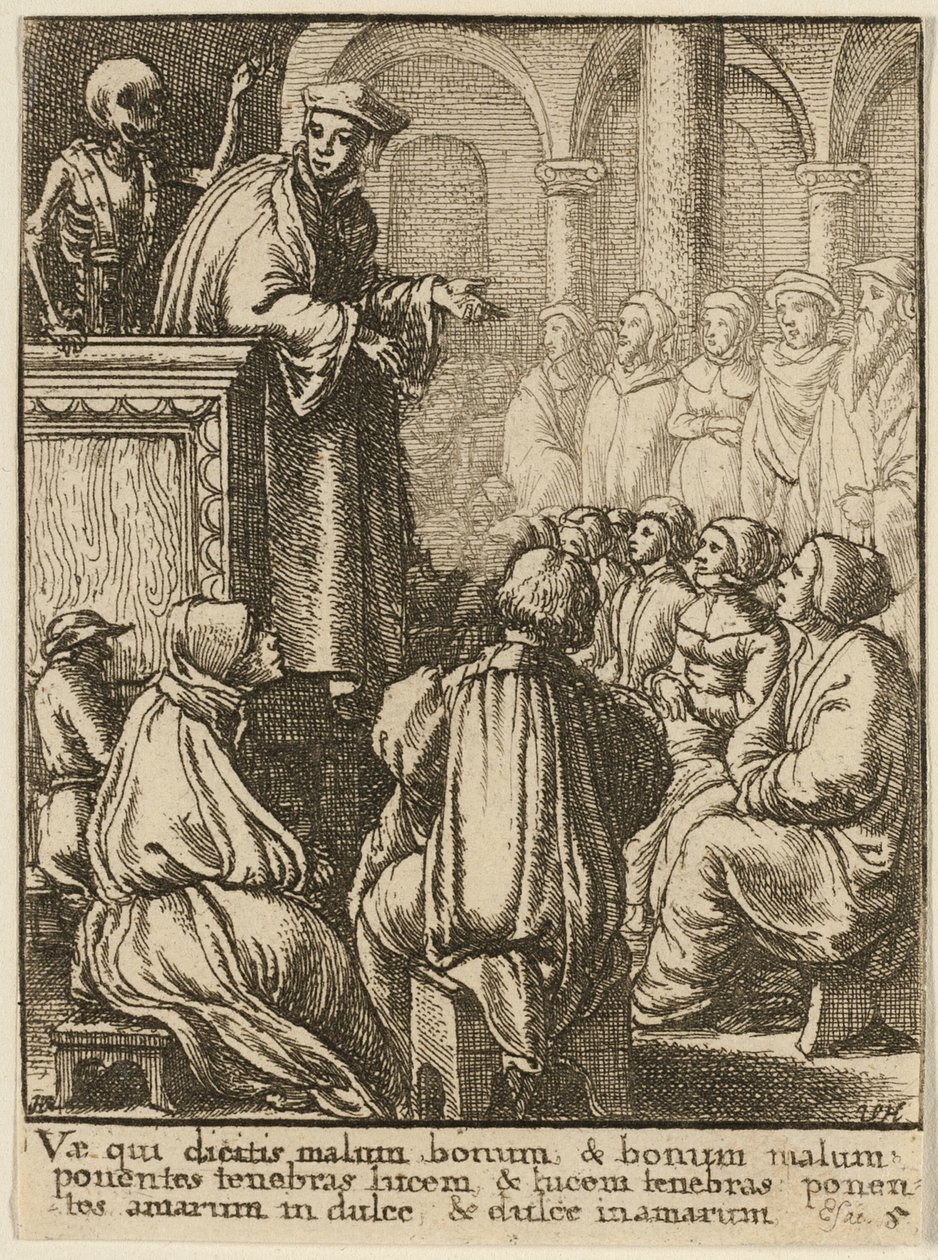 Prædikeren og Døden af Wenceslaus Hollar