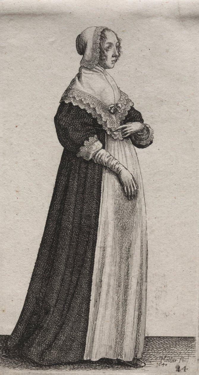 Engelske kvinders adskillige vaner, fra adelen til landskvinder..., 1640. af Wenceslaus Hollar