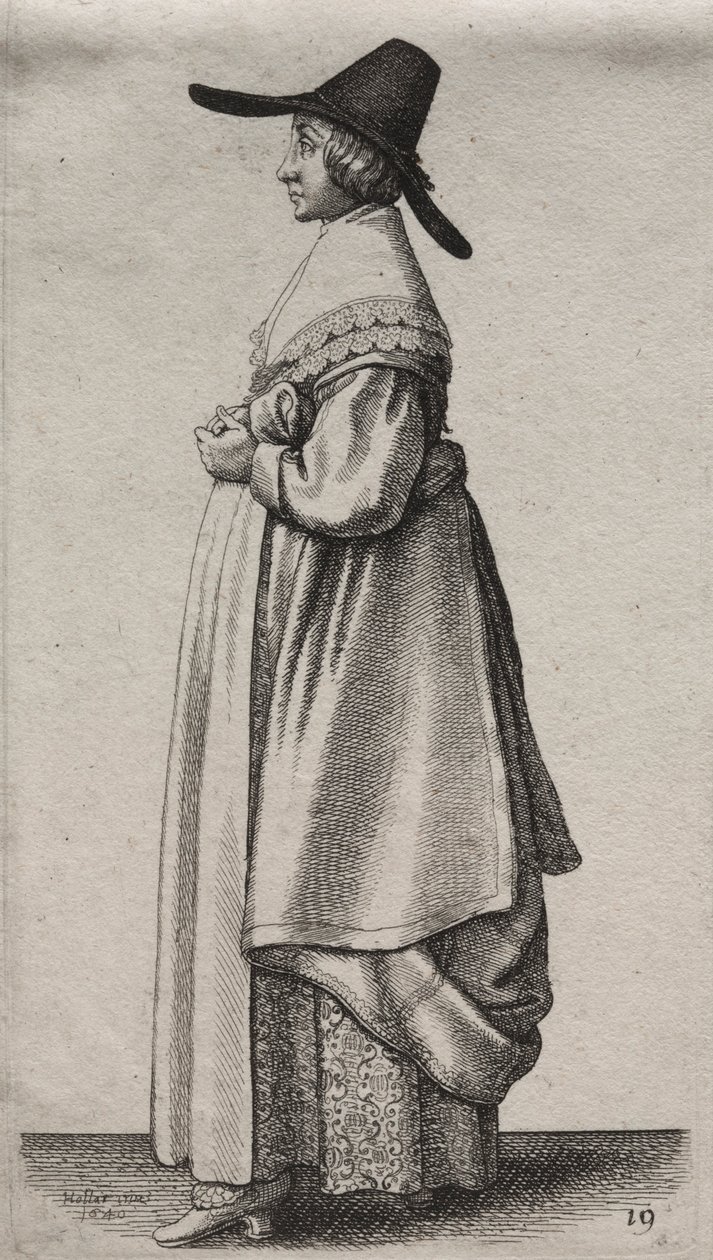 Engelske kvinders adskillige vaner, fra adelen til landskvinder..., 1640. af Wenceslaus Hollar