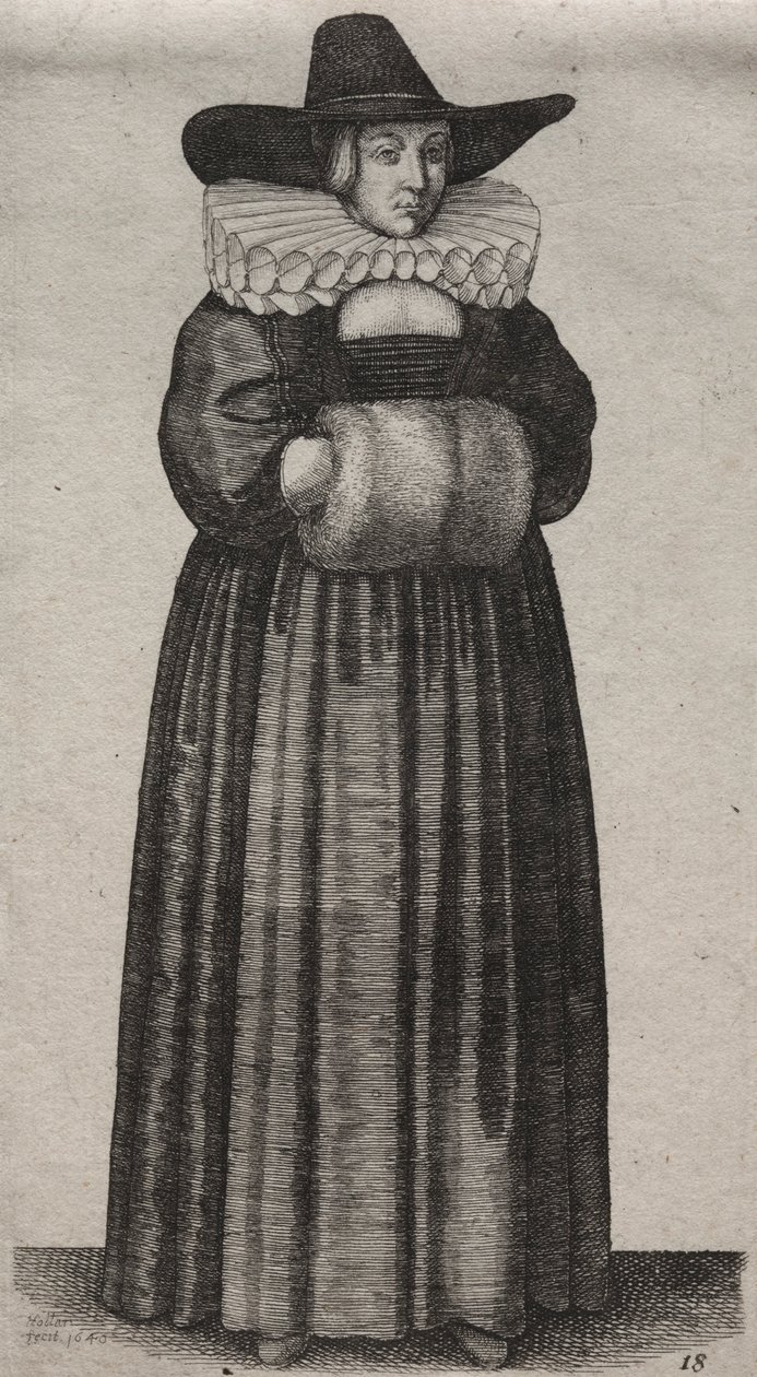 Engelske kvinders adskillige vaner, fra adelen til landskvinder..., 1640. af Wenceslaus Hollar