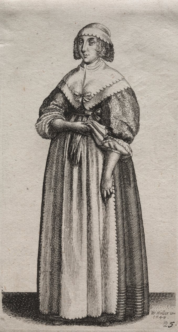 Engelske kvinders adskillige vaner, fra adelen til landskvinder..., 1640. af Wenceslaus Hollar