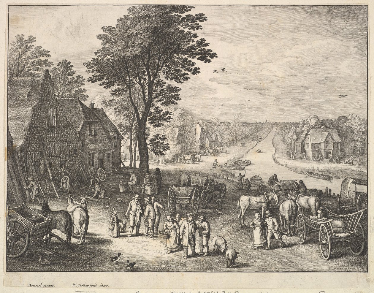 Den lige kanal, 1650. af Wenceslaus Hollar
