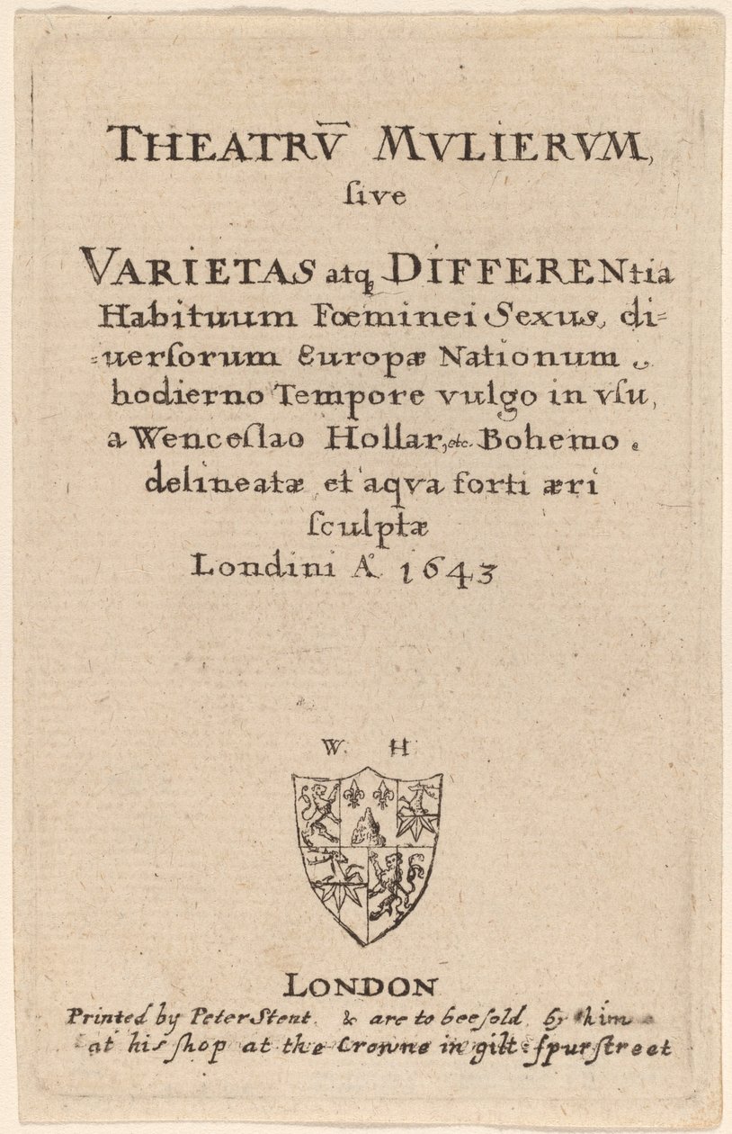Kvindernes Teater: Titelside, 1643. af Wenceslaus Hollar