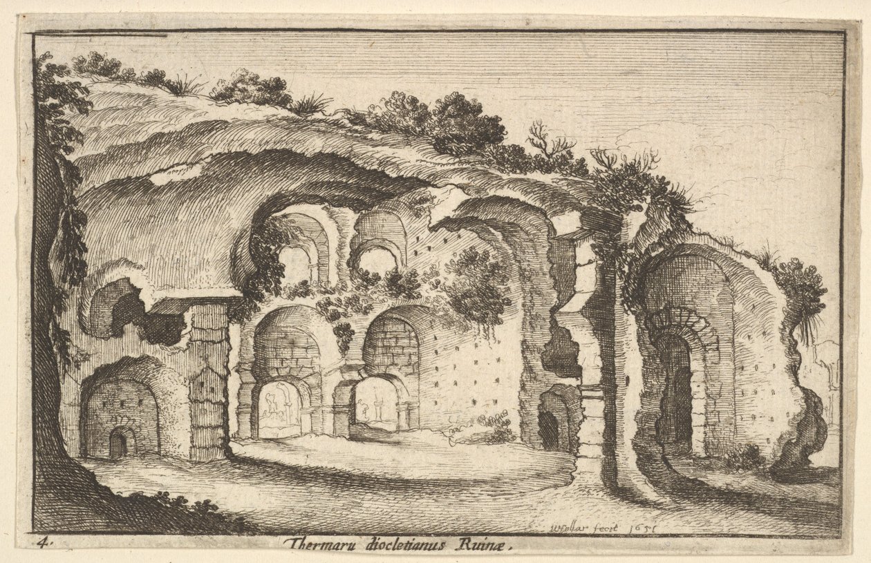 Thermaru of Diocletian Ruina Baths of Diocletian, 1651 af Wenceslaus Hollar