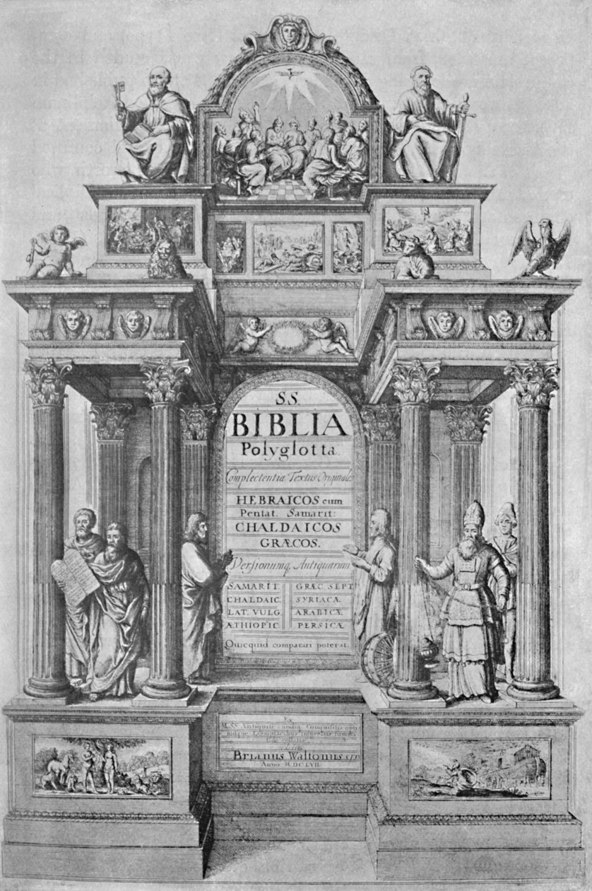 Titelside af Waltons Polyglot Bible, 1657, 1904 af Wenceslaus Hollar