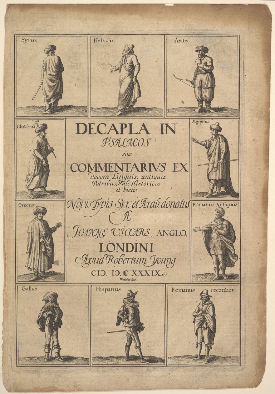 Titelside: Decapla i Psalmos, 1639. af Wenceslaus Hollar