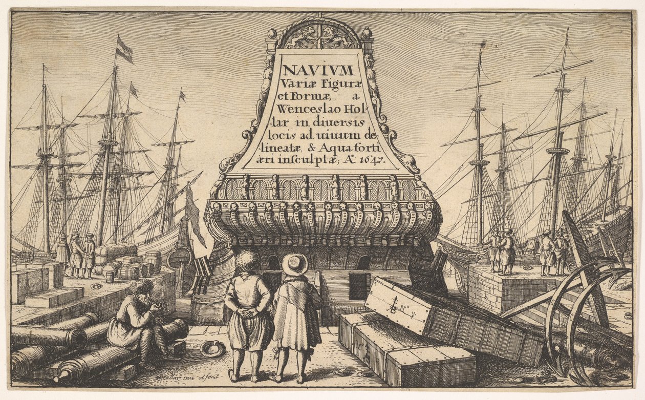 Titelside: Hollandske skibe, 1647. af Wenceslaus Hollar