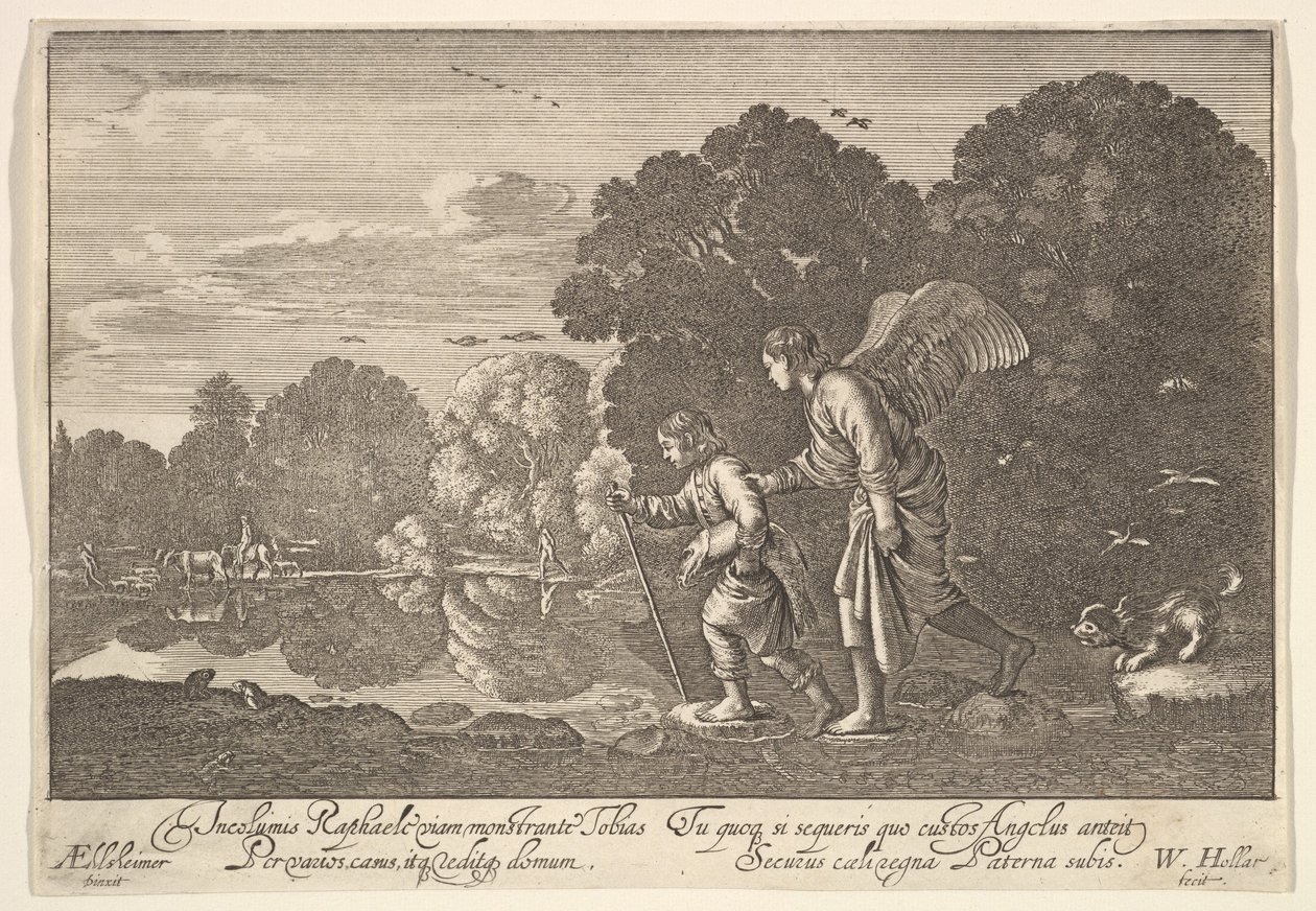 Tobias og englen, 1644-52. af Wenceslaus Hollar