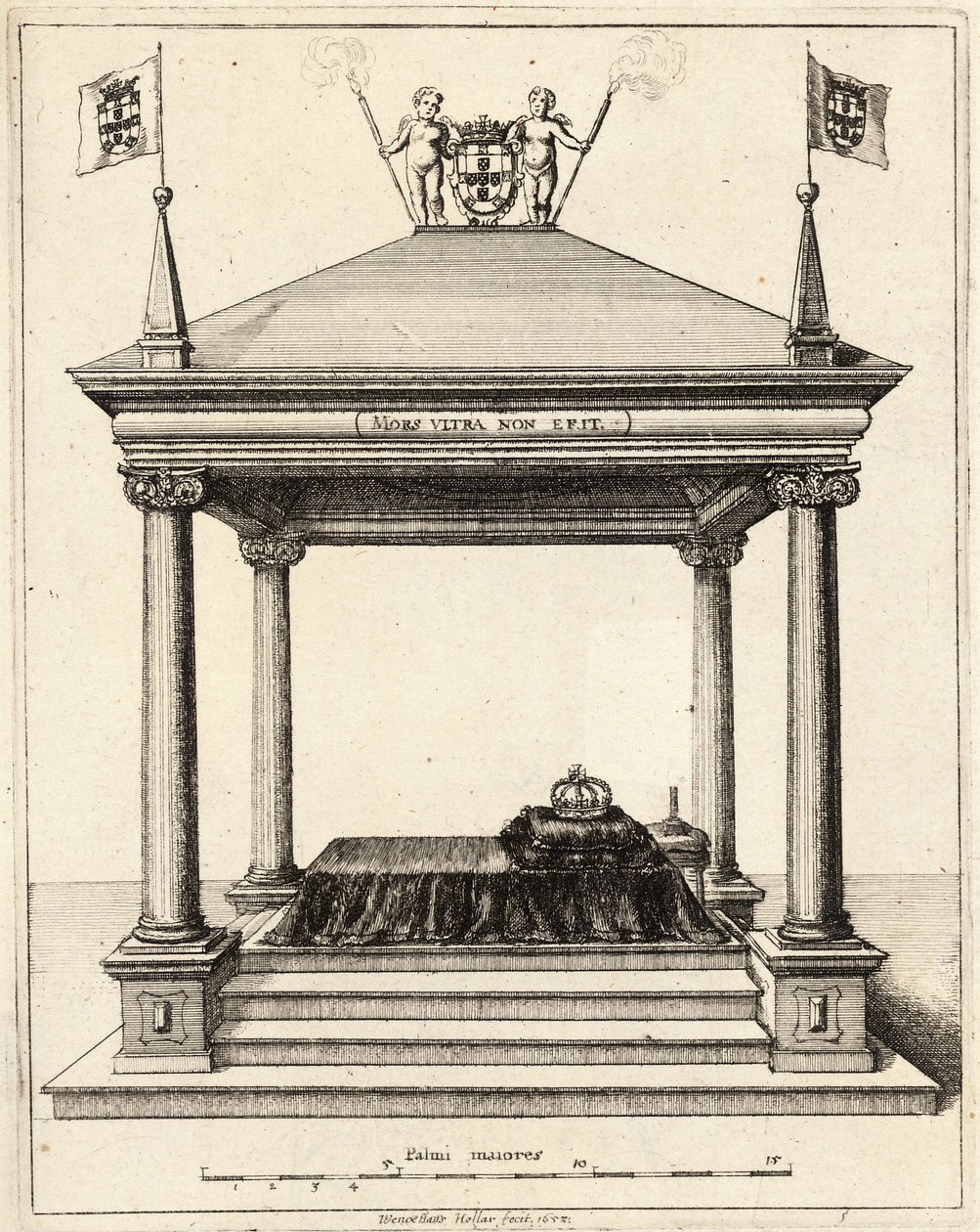 Prins Theodosius de Braganças grav Tilstand 2 af Wenceslaus Hollar