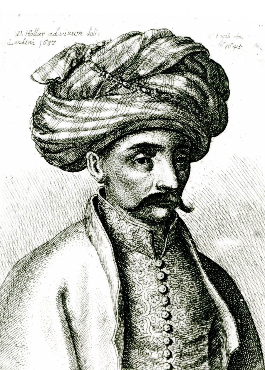 Turks hoved, 1645 af Wenceslaus Hollar