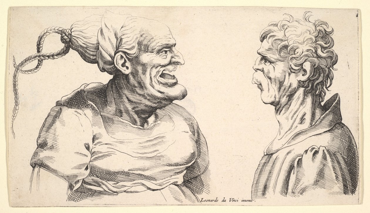 To deforme hoveder, 1625-1744. af Wenceslaus Hollar