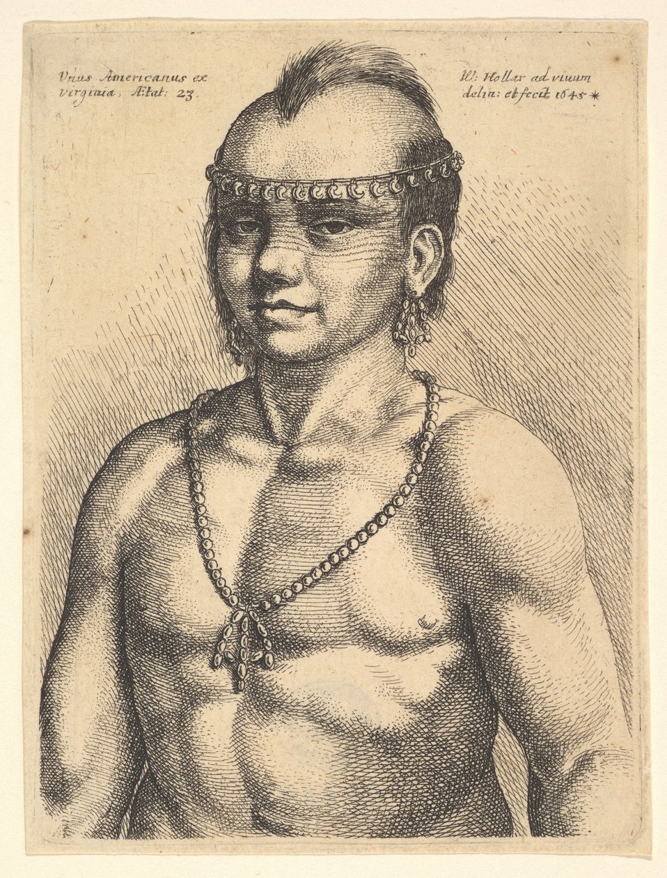 En amerikaner fra Virginia En amerikaner fra Virginia, 1645 af Wenceslaus Hollar