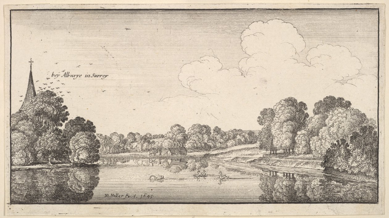 Udsigt i nærheden af Albury af Wenceslaus Hollar