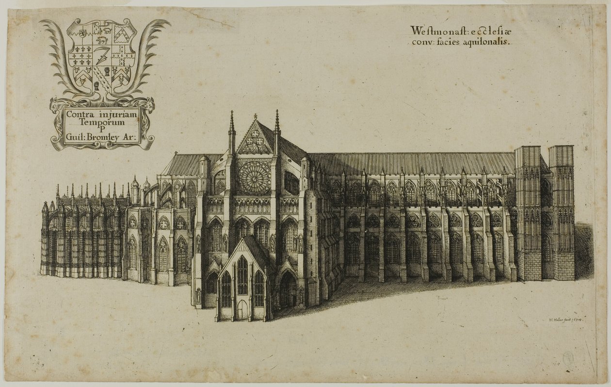 Udsigt fra den nordlige Westminster-kirke af Wenceslaus Hollar