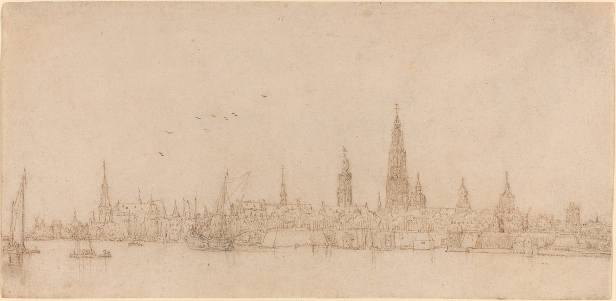 Udsigt over Antwerpen af Wenceslaus Hollar