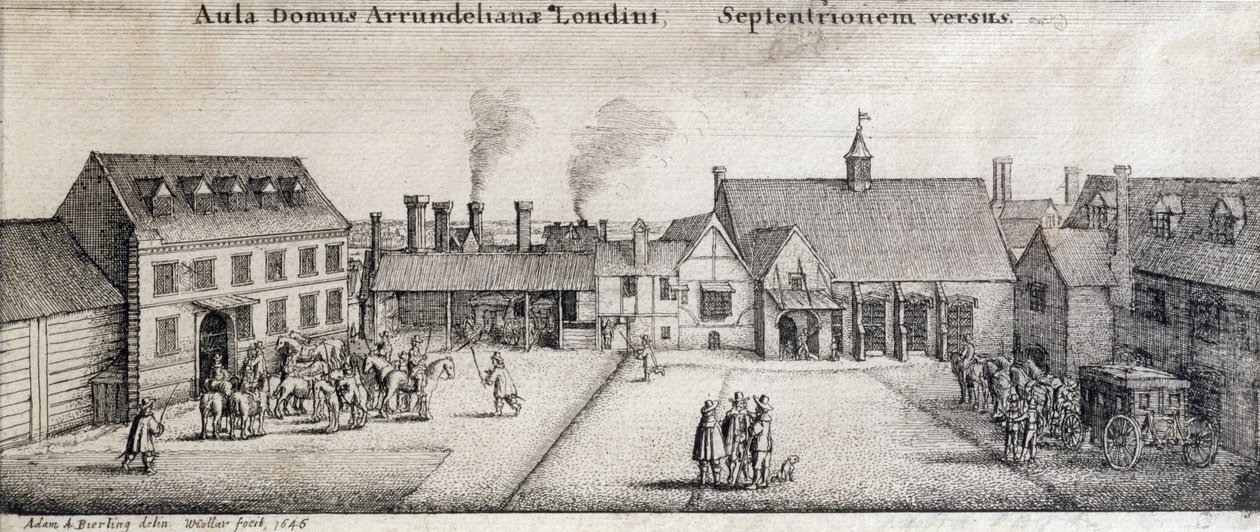 Udsigt over Arundel House, Strand, London, indgraveret af Adam Bierling, 1646 af Wenceslaus Hollar